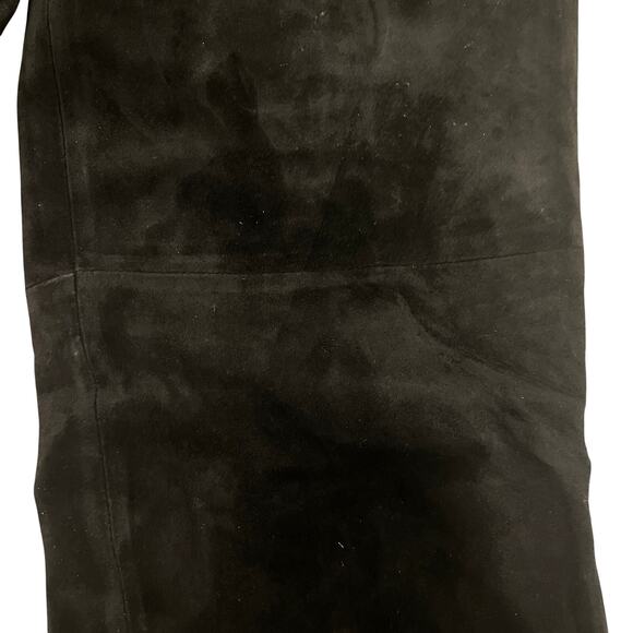 Ralph Lauren Suede Pants 10 | Black Genuine Leather, Premium Hardware, Vintage - Picture 8 of 11